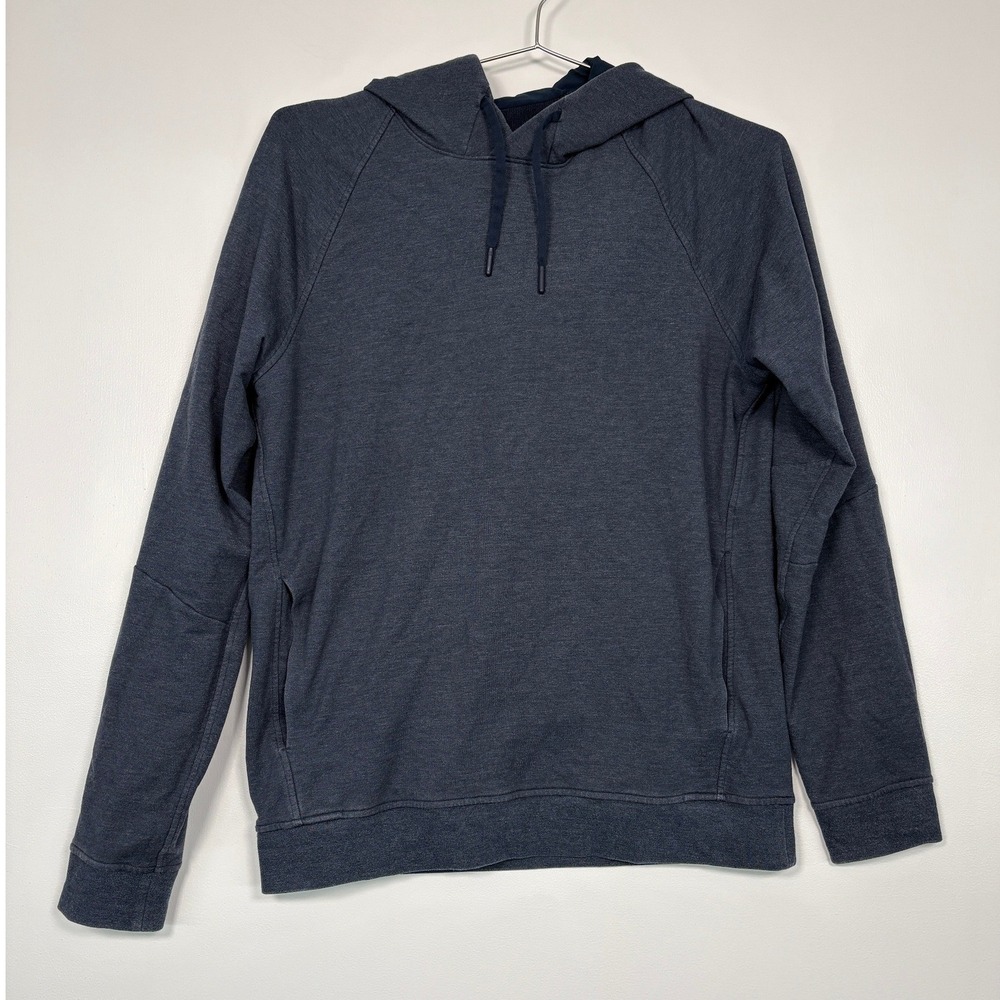 Lululemon Mens Hoodie Sz M Navy Blue City Sweat Raglan Sleeve Heathered Pullover